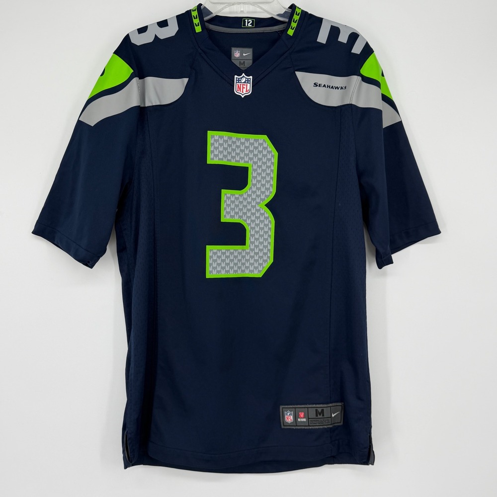 Nike Seahawks Russell Wilson #3 Jersey Mens‎ Medium NFL On Field Blue